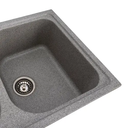Кухонная мойка Platinum 7950 Equatoria гранитная глянцевая с креплением 79x50 см серая (000035795) - фото 3