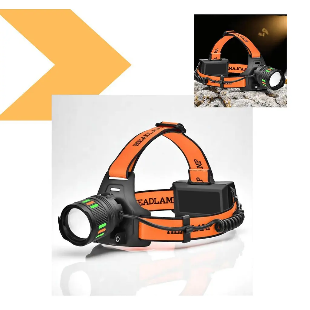 Налобний ліхтар з білим та червоним світлом XPRO NIGHT VISION FLUORESCENCE BL-T203-TG, 2x18650, зарядка USB Type-C, водонепроникний корпус, регульований зум (47142-203_214) - фото 2