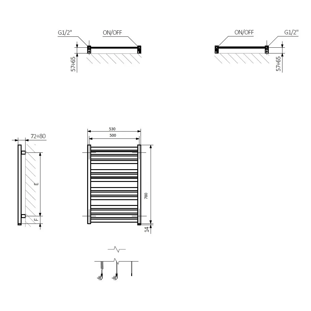 Сушарка для рушників Terma Marlin One 780x530 (WWMRN078053KS96E8P) - фото 2