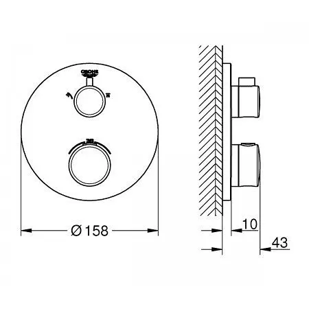 Термостат прихованного монтажу Grohe Grohtherm 24076000, Хром - фото 2