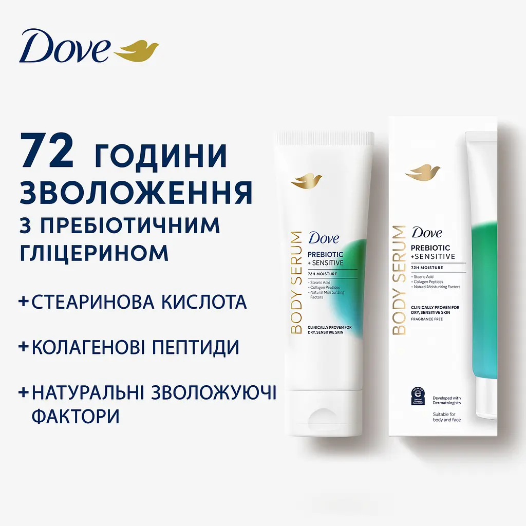 Сироватка для тіла Dove для чутливої шкіри з пребіотиком 200 мл - фото 5