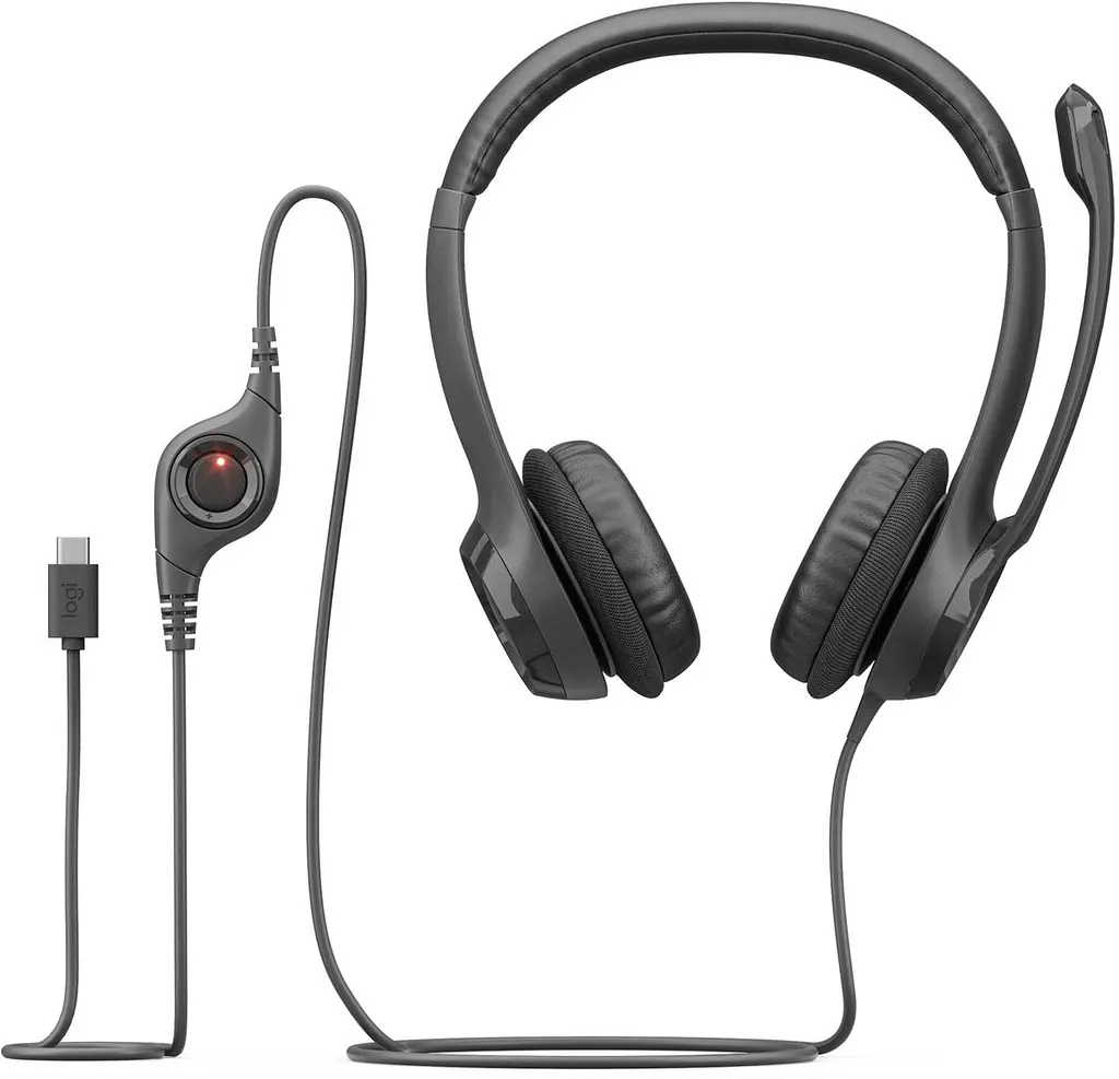 Навушники з мікрофоном - Гарнітура стерео Logitech H390 USB-C Midnight black (чорна) 981-001576 - фото 2