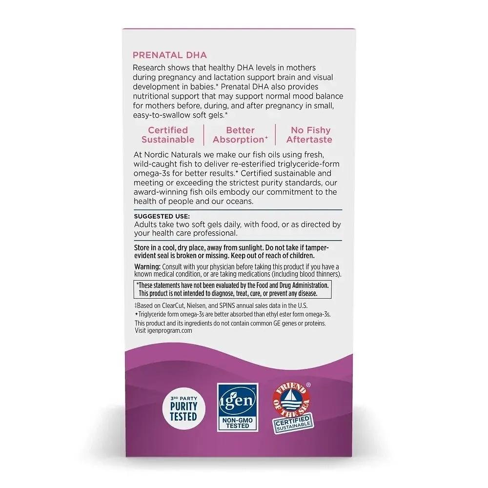 Жирні кислоти Nordic Naturals Prenatal DHA, 90 капсул - Без смаку - фото 3