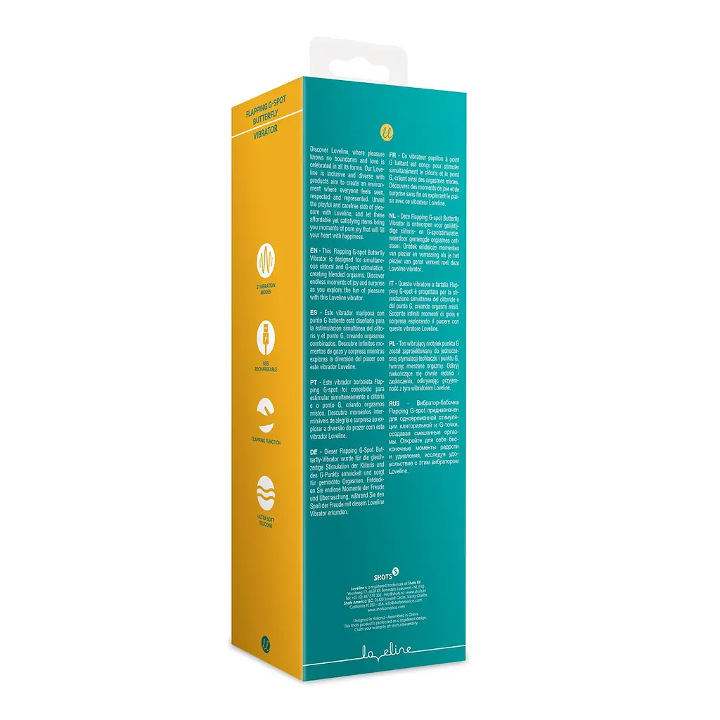 Вибратор Loveline Flapping G-Spot Butterfly 25.7 см бирюзовый - фото 12