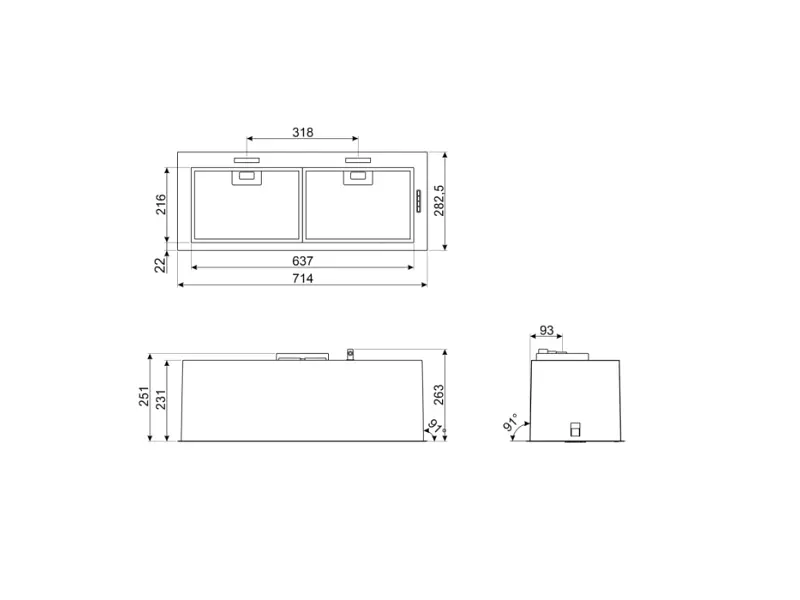 Витяжка вбудована Smeg KSG70HPE - фото 2