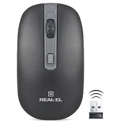 Компьютерная мышка Real-El RM-303 Wireless Black/Grey (EL123200021) - фото 2