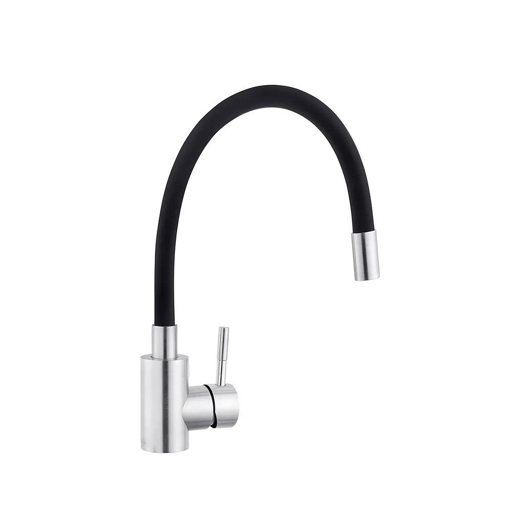 Змішувач для кухні з гнучким виливом Kroner KRP Edelstahl Klassisch - ESG035BLK CV024353 Хром матовий - фото 3