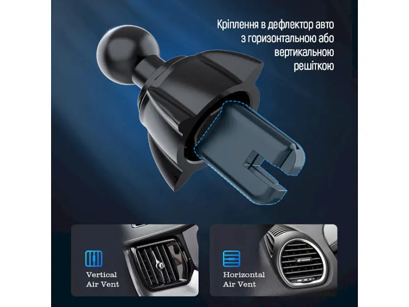 Автомобільний тримач для смартфона ColorWay Air Vent Car Wireless Charger 15W Black (CW-CHAW038Q-BK) - фото 8
