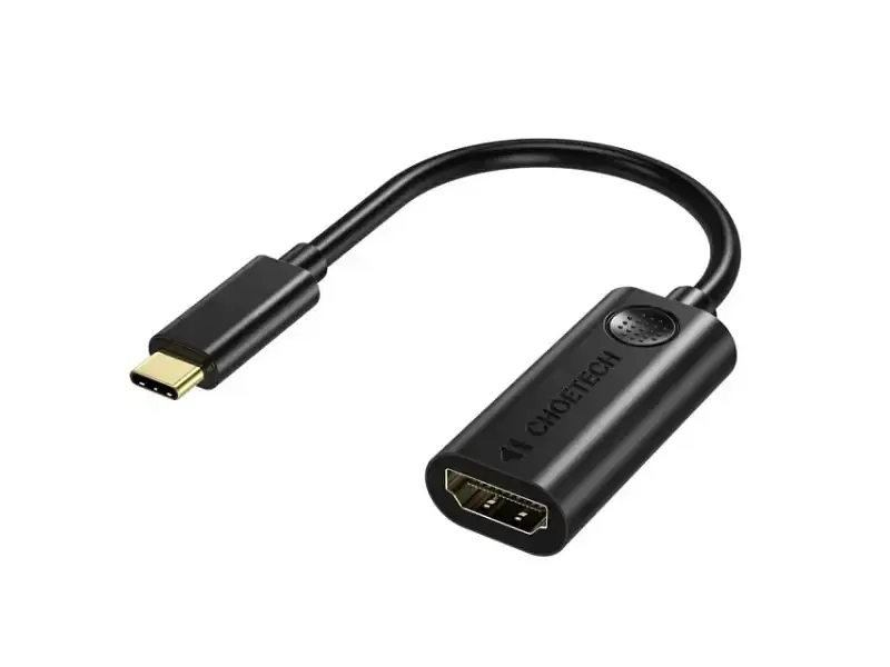 Адаптер Choetech USB-C M to HDMI F 0.15m 4K60Hz black (HUB-H04BK-V5) - фото 2