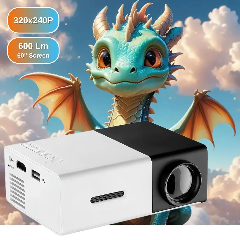 Проектор XON SmartView CY200 320x240P, 600Lm (XVAA0302BW 1691) Чорний/Білий - фото 9