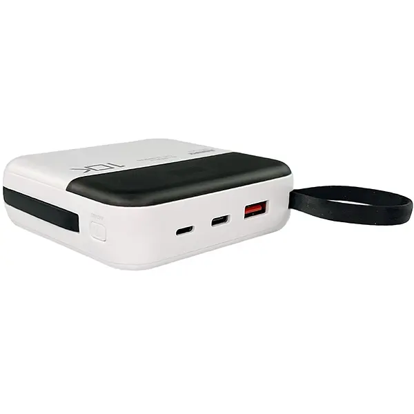 Павербанк Remax RPP-602 / 10000 мАч / до 22.5 Вт / USB-A, USB-C, Lightning / PD+QC / С кабелем / Білий - фото 4