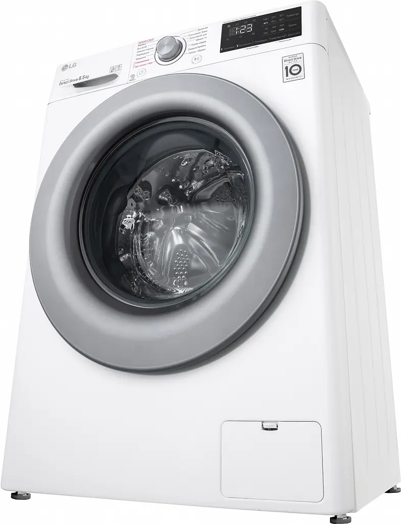 Пральна машина LG з фронтальним завантаженням F2V3GS4W, 8,5кг, 1200, A+++-30%, Пар, глибина 47см, Дисплей, Інвертор, Білий (F2V3GS4W) - фото 4