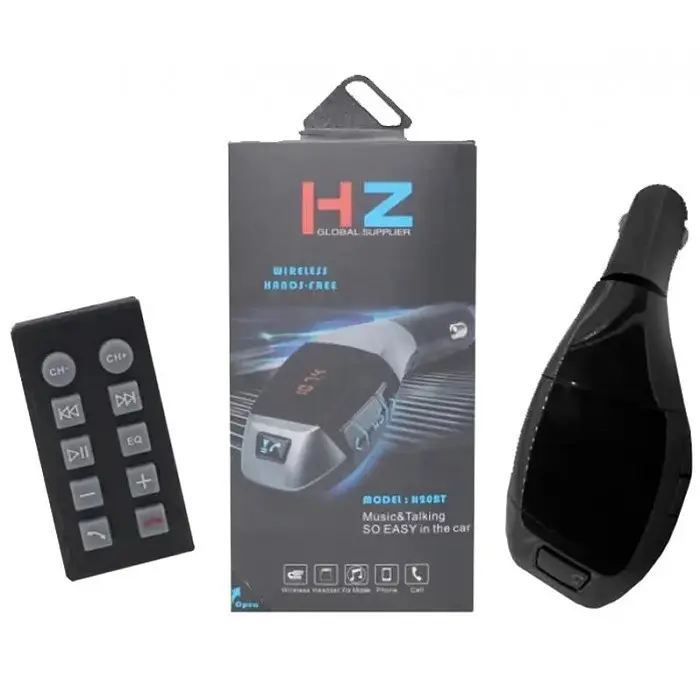 Автомобільний FM трансмітер модулятор чорний H20 Bluetooth MP3 - фото 3