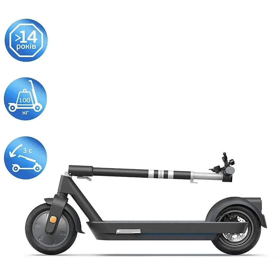 Електросамокат OKAI ES30-NEON PRO складаний 350/700W 14.7Ah швидкість до 25 км/год до 80 км NFC App колеса 10" вага до 100 кг Black - фото 6