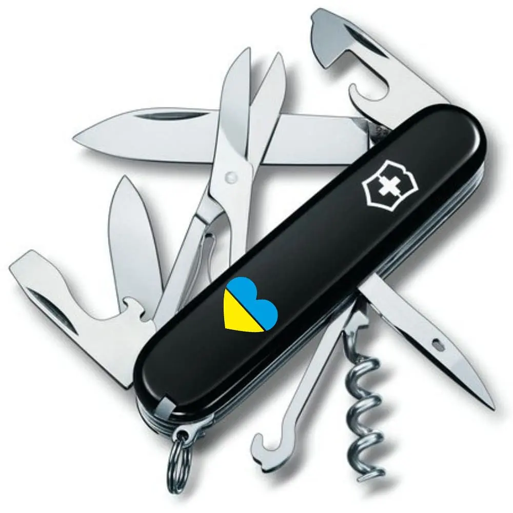 Ніж Victorinox Climber Ukraine 91мм 14функ чорн/Серце синьо-жовте - фото 4