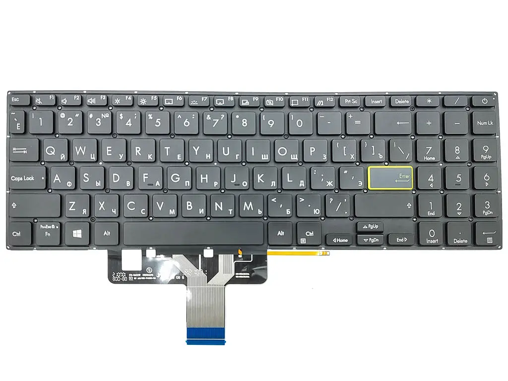Клавіатура для ASUS X521, X521EA, X521EQ, X521FA, X521FL, X521JQ, X521UA, S533, S533E, S533F (RU Black з підсвічуванням). Оригінал - фото 3