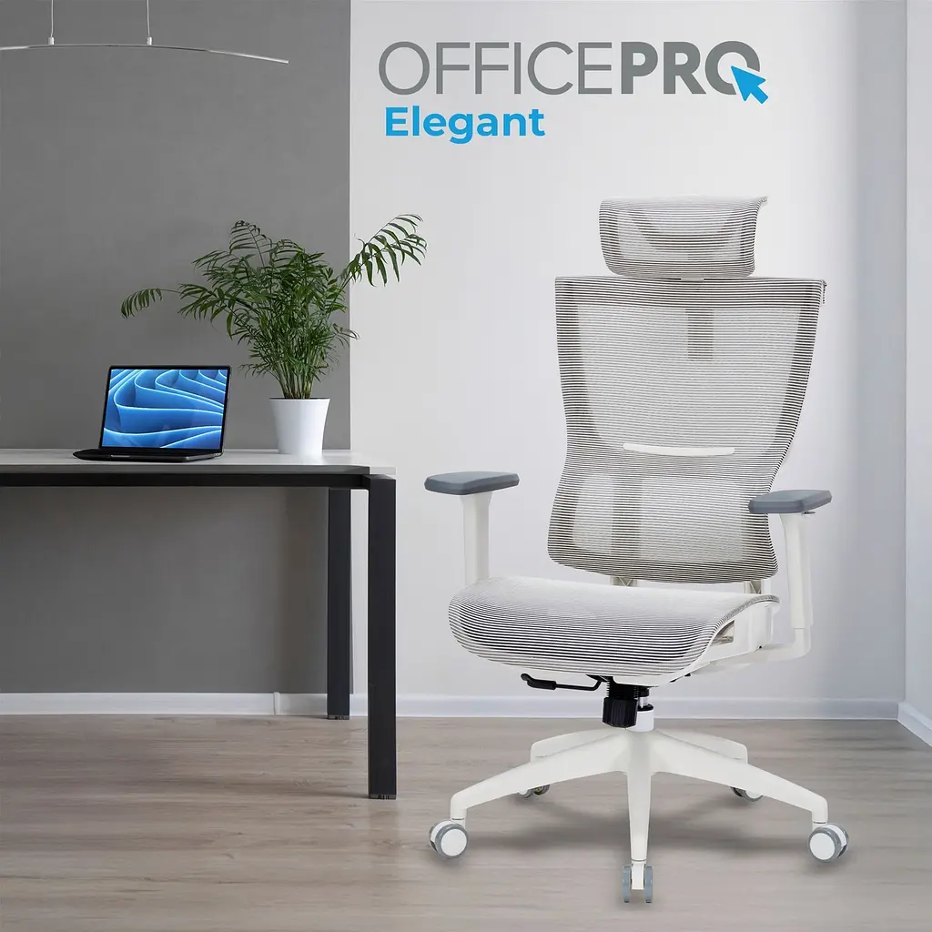 Офисное кресло OfficePro Elegant OC660-W-LG-LG White/Light Gray [148667] - фото 7