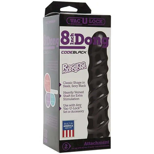 Дилдо Doc Johnson CodeBlack - 8 Inch Raging Vac-U-Lock - фото 2