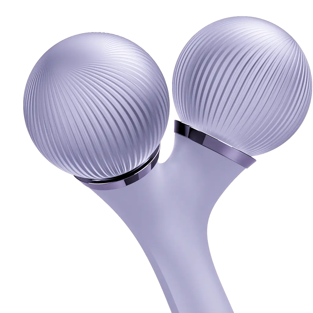 Електронний звуковий ролик для обличчя та тіла GESKE Sonic Facial & Body Roller 4 в 1 фіолетовий - фото 2
