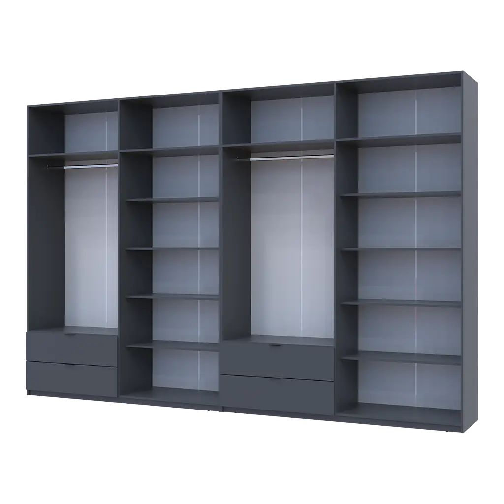 Шафа для одягу Doros Лукас Графіт 4+4 ДСП 360х50х240 (42005145) - фото 3