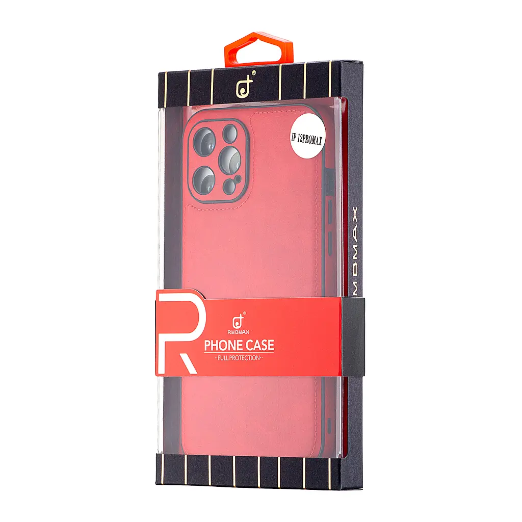 Чохол Jinduka Leather Protected Camera iPhone 12 Pro Max Red - фото 2