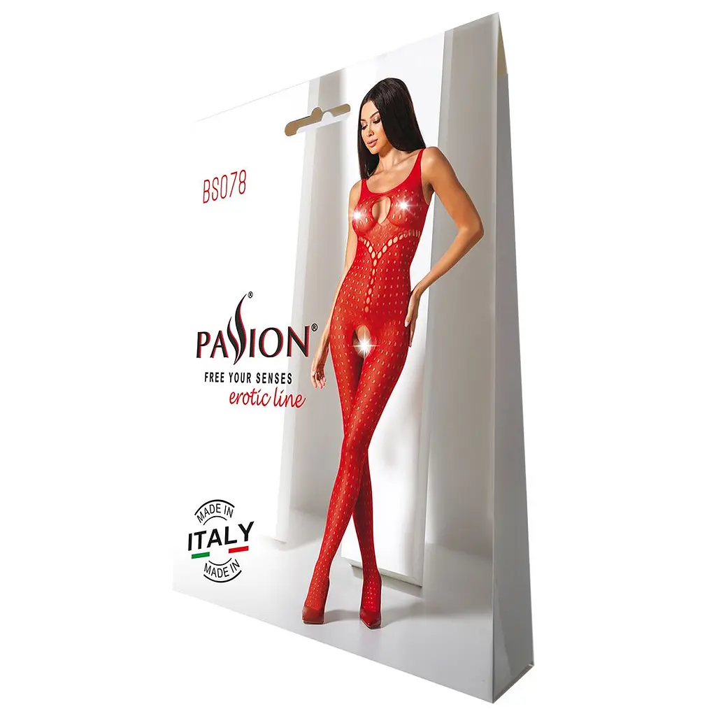 Бодістокінг з доступом до інтимних місць Passion BS078 red - фото 4