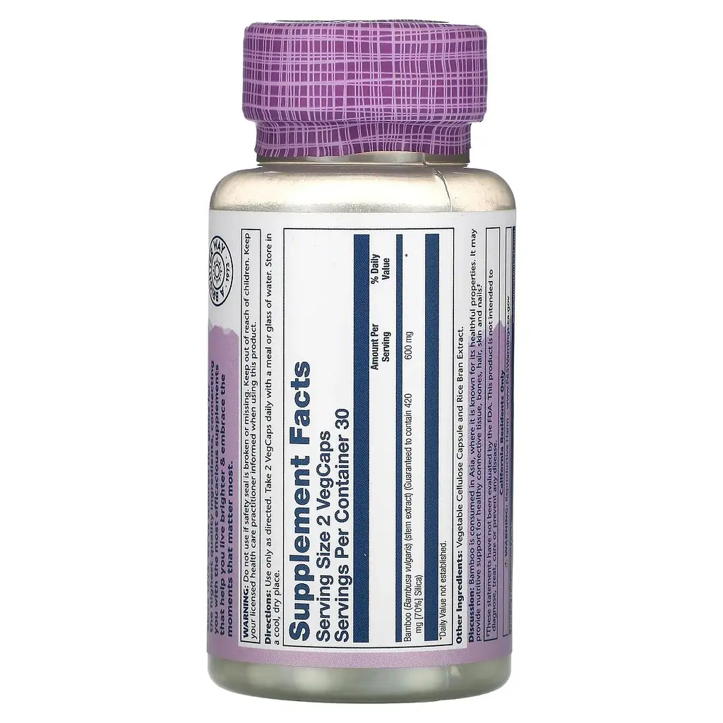 Бамбук Solaray Bamboo Extract 300 мг 60 капсул - фото 2