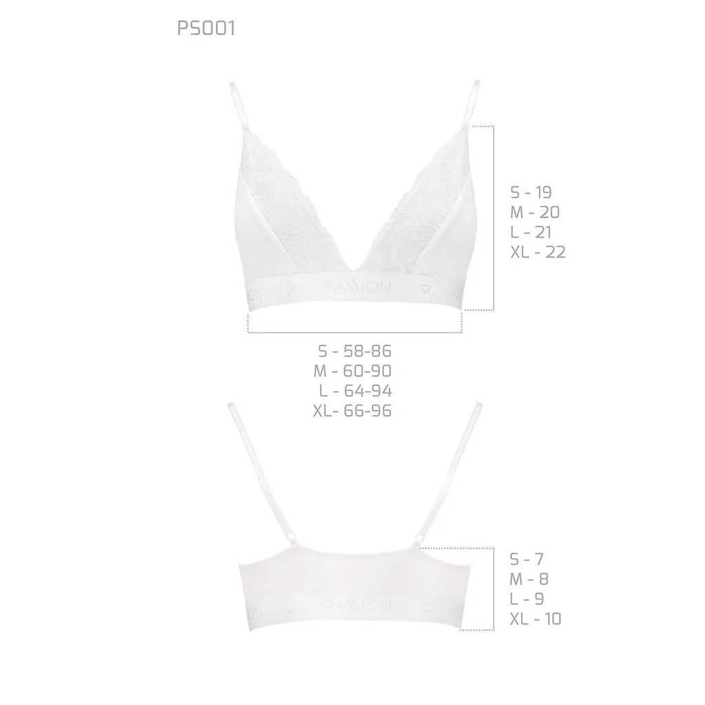 Еластичний топ з мереживом Passion PS001 TOP M, white - фото 5