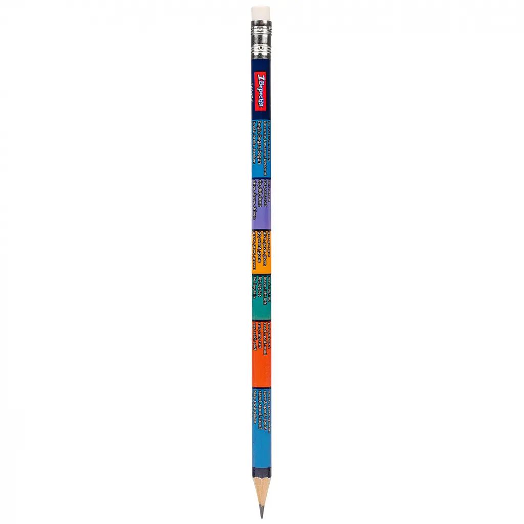 Набір чорнографітних олівців 1 Вересня Неправильні дієслова з ластиком 36 шт. (280476) - фото 2