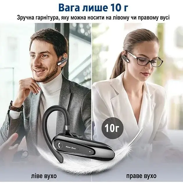 Гарнитура Bluetooth New Bee LC-B45 Gold + чехол - фото 6