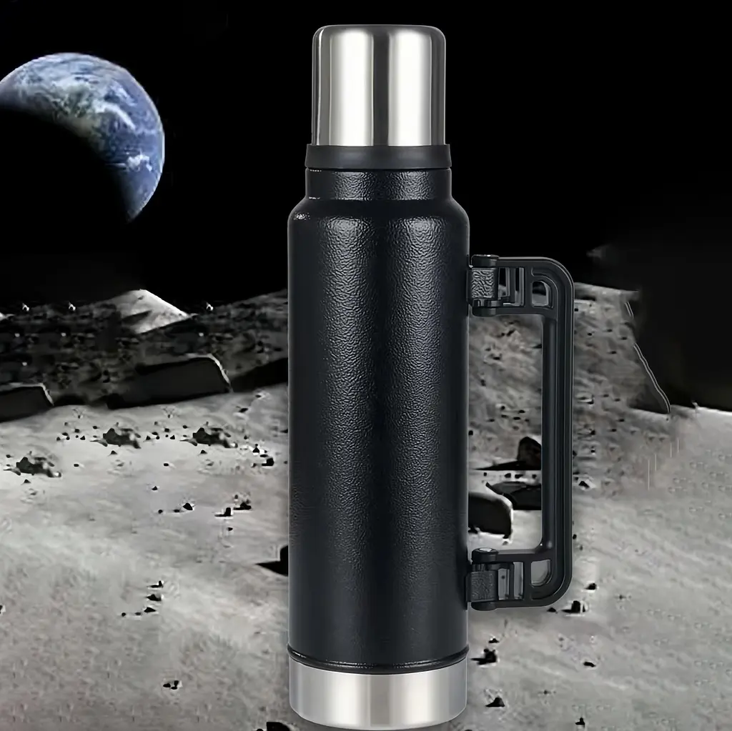 Кружка-термос Vacuum flask 970, 1400 мл · Термос туристичний з чашкою з нержавіючої сталі - фото 2