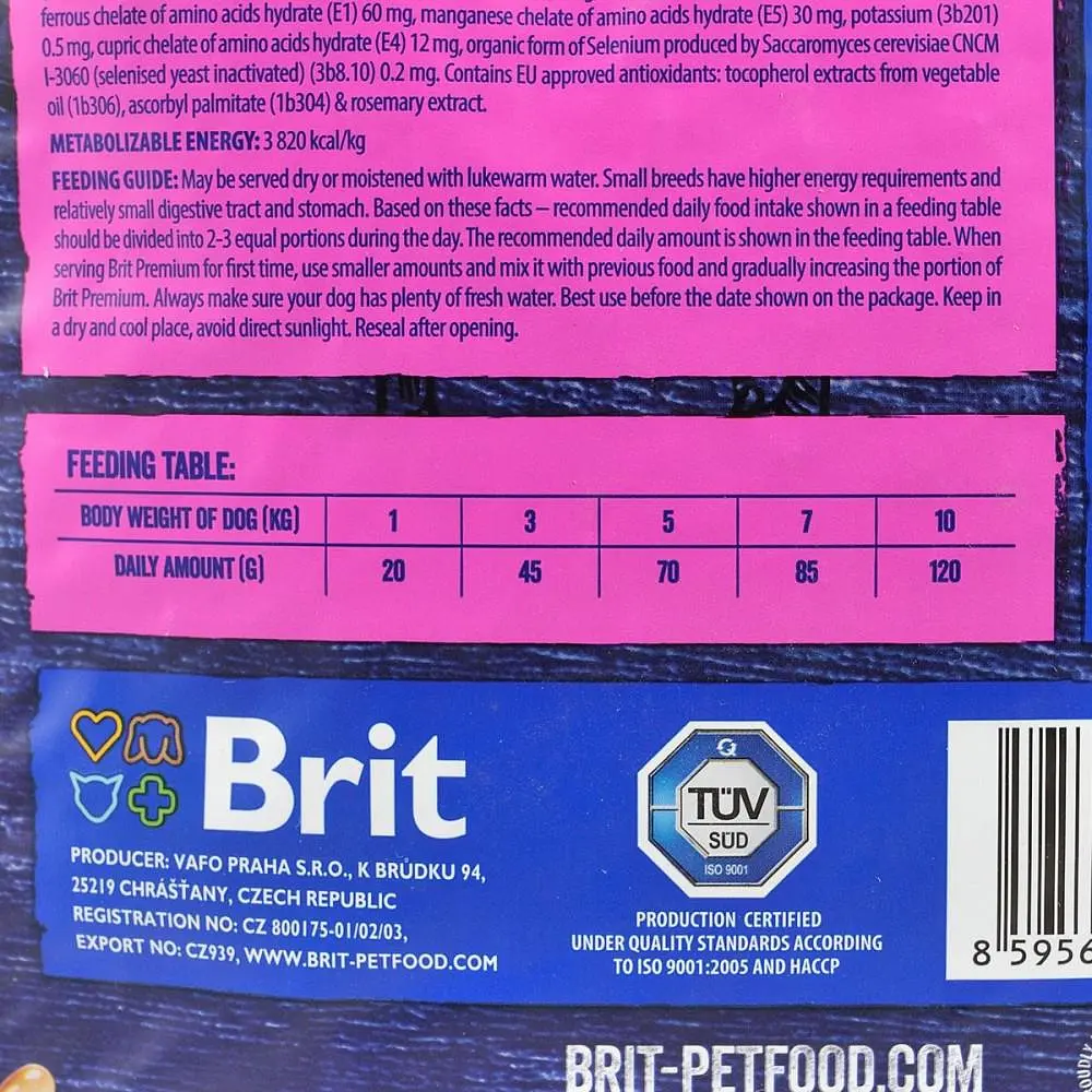 Сухий корм для собак дрібних порід Brit Premium Dog Adult S 3 кг (вагою до 10 кг) - фото 6