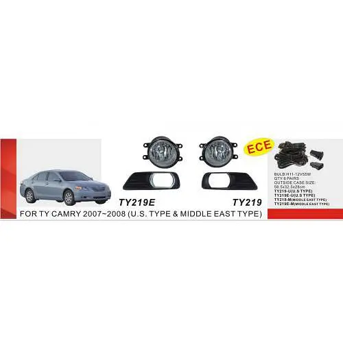 Протитуманні фари для Toyota Camry 40 2006-2011 H11 12V 55W з проводкою Комплект (TY-219E-U) - фото 2
