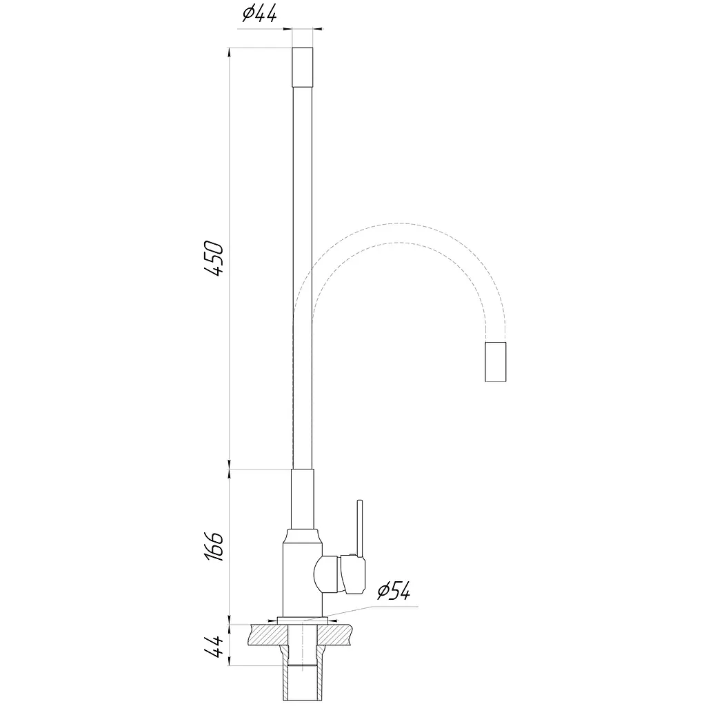 Змішувач для кухні DOMINO ELLIPSE DCC-203L-GRAY - фото 4
