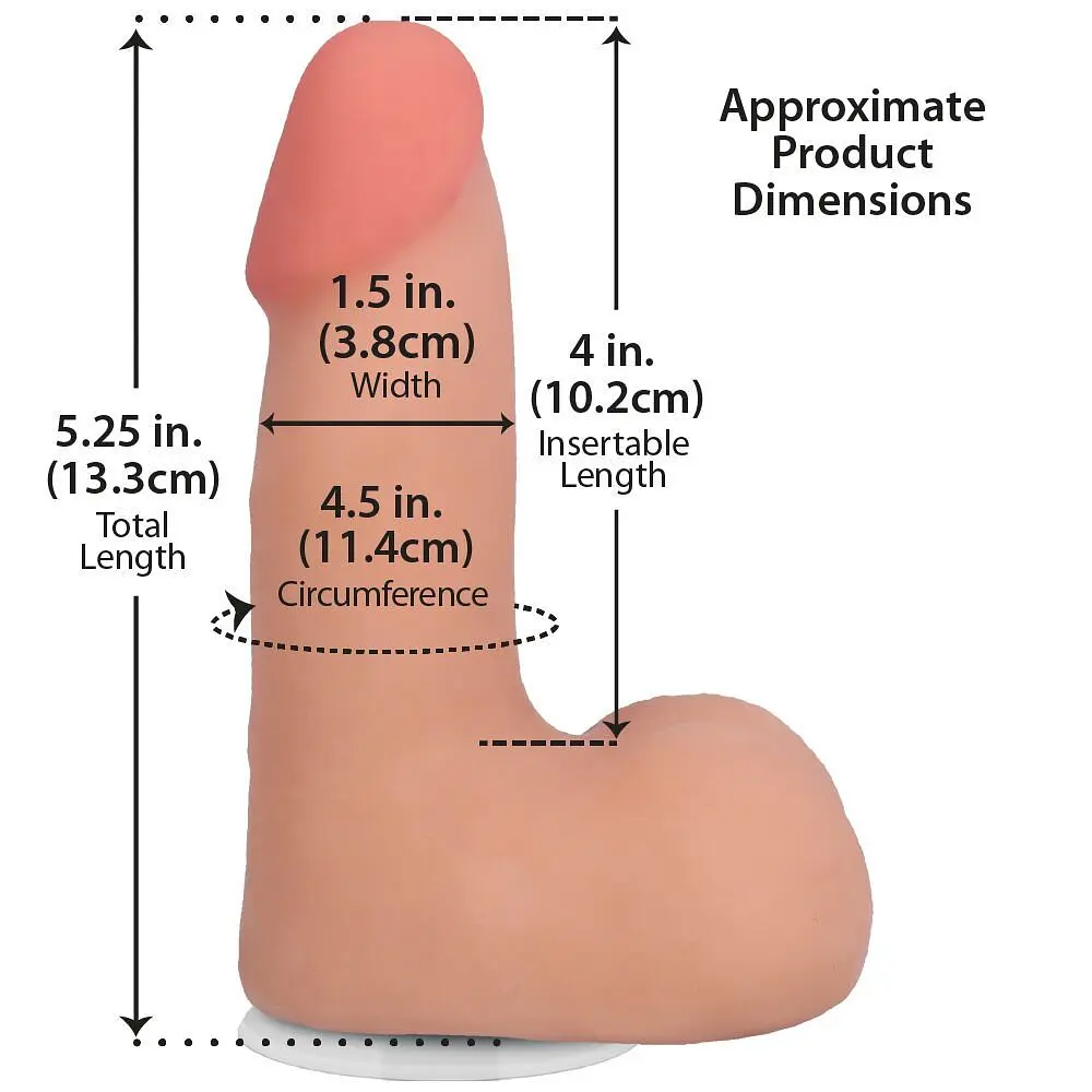 Фалоімітатор Doc Johnson The Realistic Cock ULTRASKYN 5 Inch with Balls, 13.3 см - фото 5