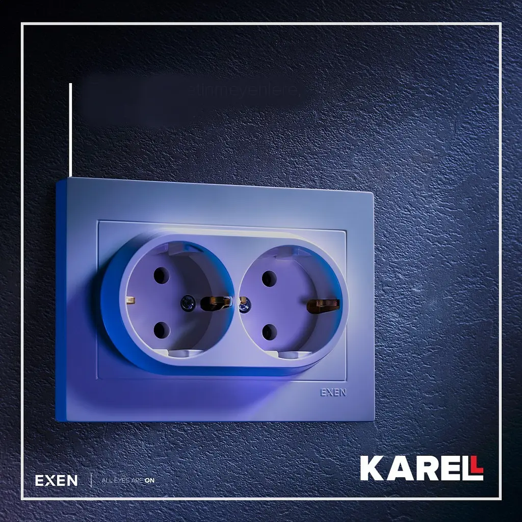 Розетка EXEN Karell подвійна врізна з з/к білий - фото 2