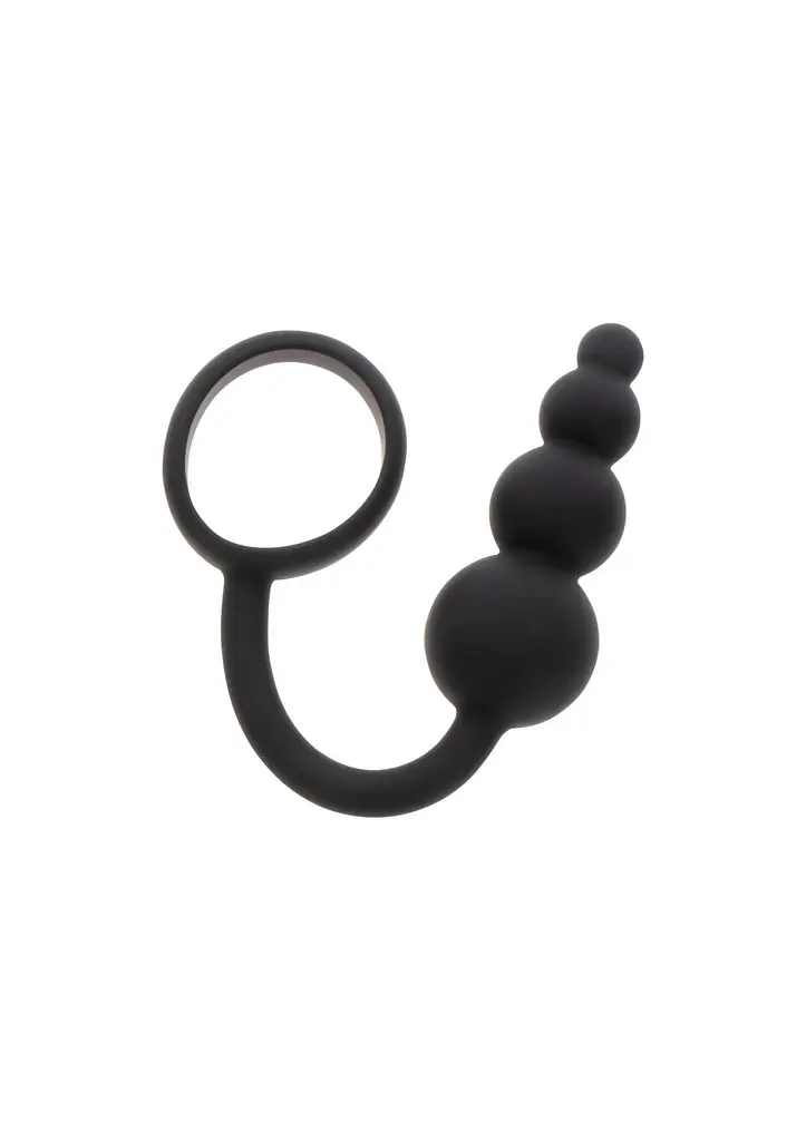 Анальна пробка з ерекційним кільцем ToyJoy Anal Plug Penis Ring, 22 см (чорний) - фото 2