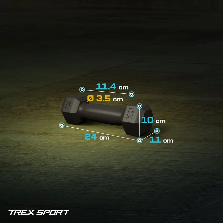 Гантелі для фітнесу композитні TREX Sport TX-001CD 2x1кг - фото 5