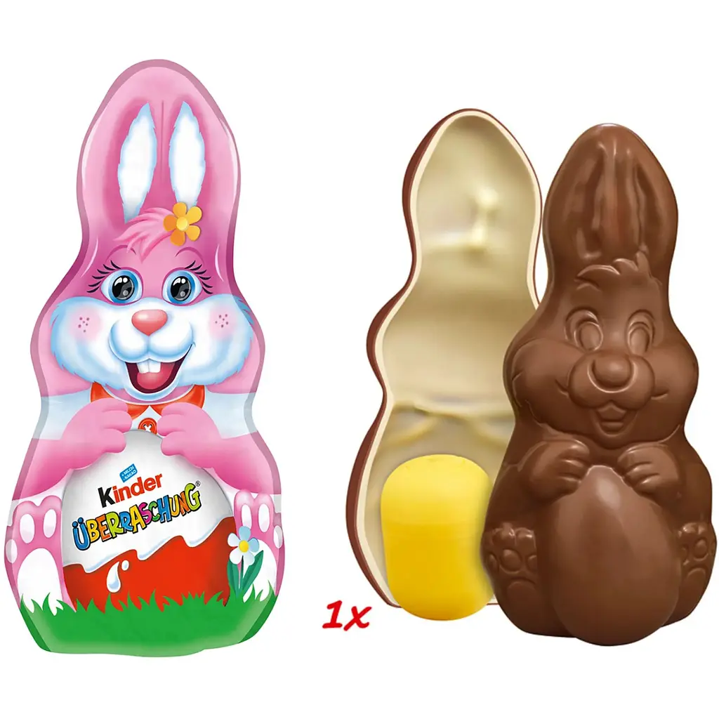 Фігурка Kinder Заєць з сюрпризом рожевий із молочного шоколаду 75 г - фото 2