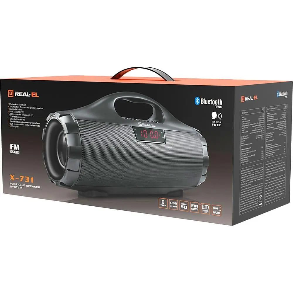 Портативна акустика Real-EL X-731 Black (X-731 Black) - фото 9