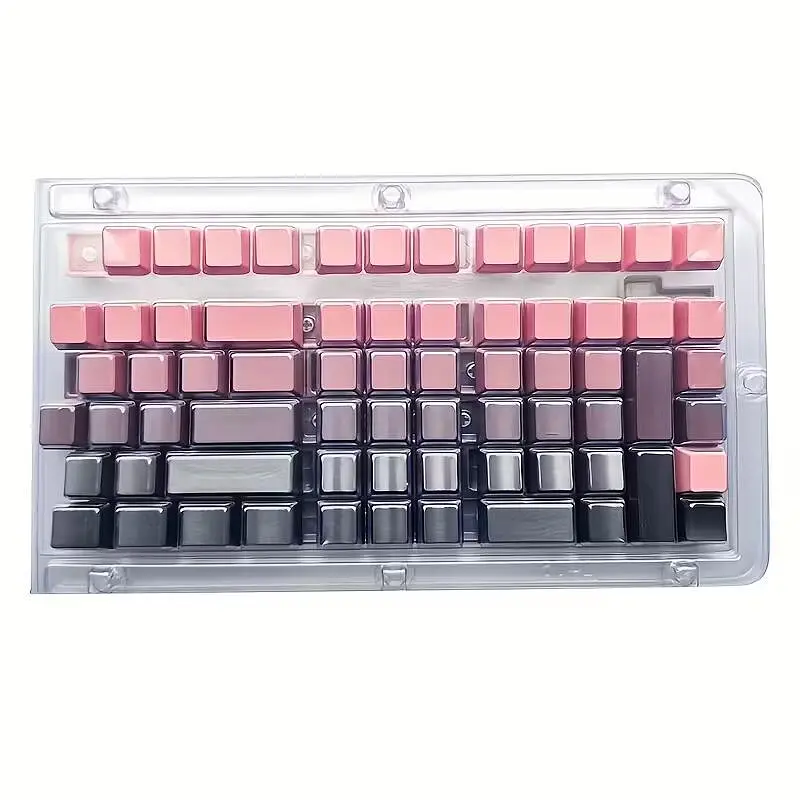 Набір кейкапів PBT Black-Pink Gradient (130+),OEM-профіль, Рожевий - фото 2