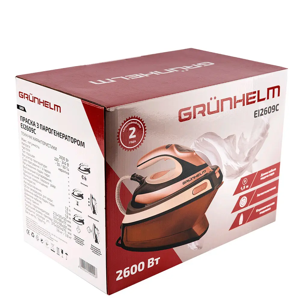 Праска з парогенератором Grunhelm EI2609С (107560) - фото 6