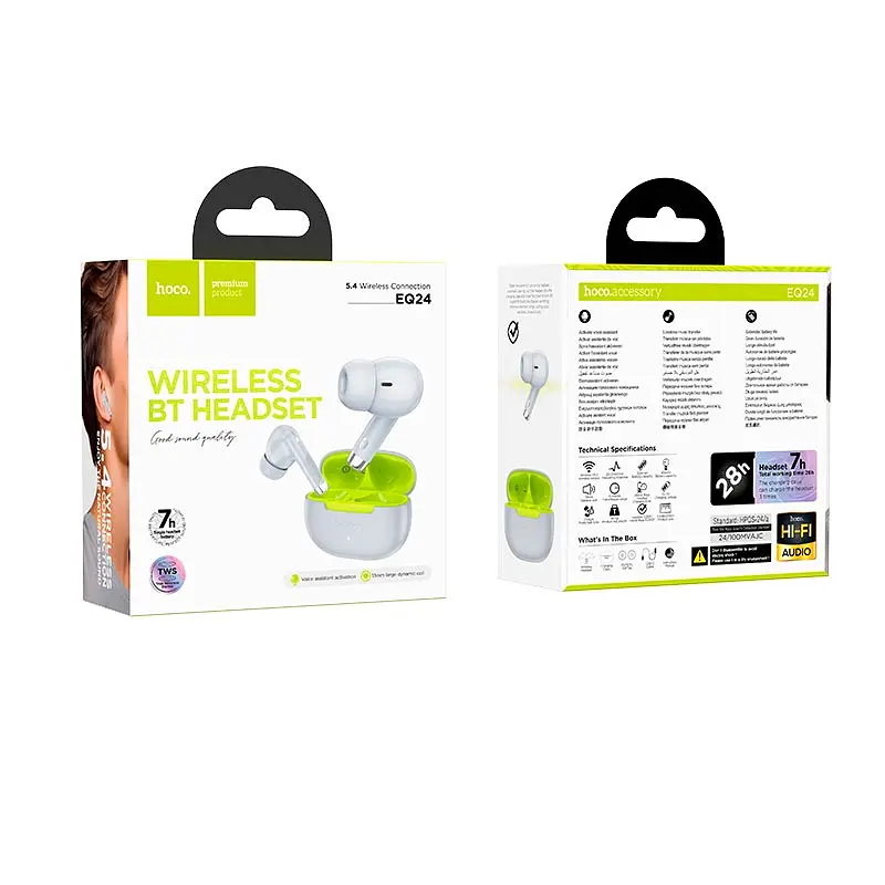 Беспроводные наушники Hoco EQ24 Estrella wireless BT headset, BT5.4, 40mAh, 320mAh, 7h, grey - фото 3