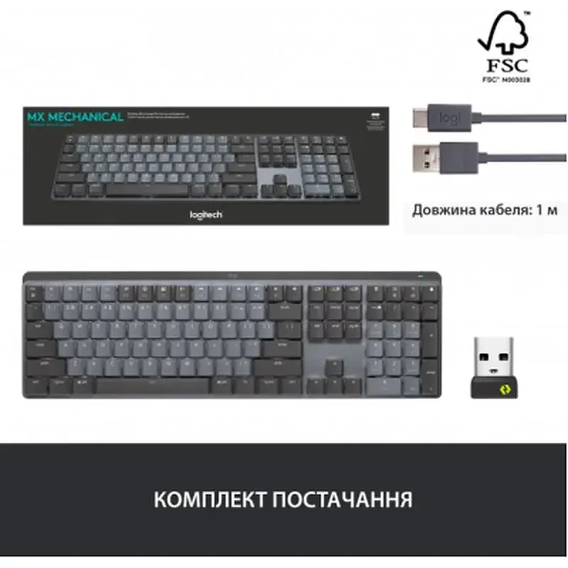 Клавіатура Logitech MX Mechanical Wireless Illuminated Performance UA Graphite (920-010759) - фото 9