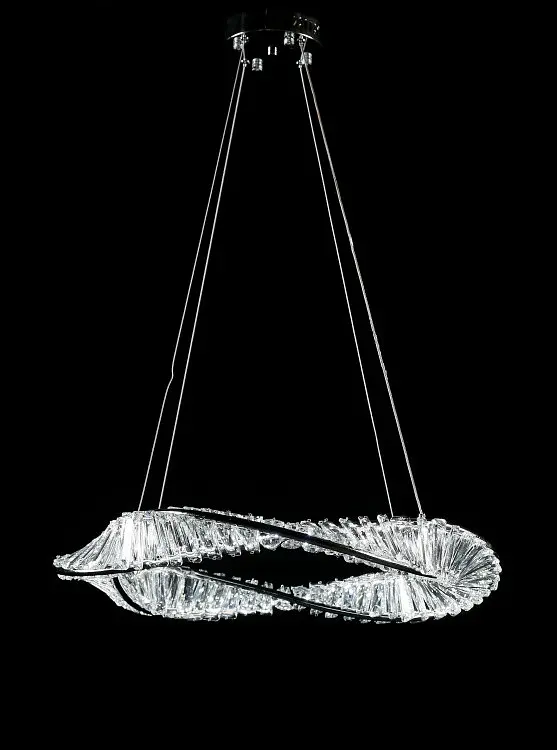 Велика хромована люстра світлодіодна Splendid Ray LD8955/600/1 LED (CH), 60 см з кришталевим контуром - фото 2
