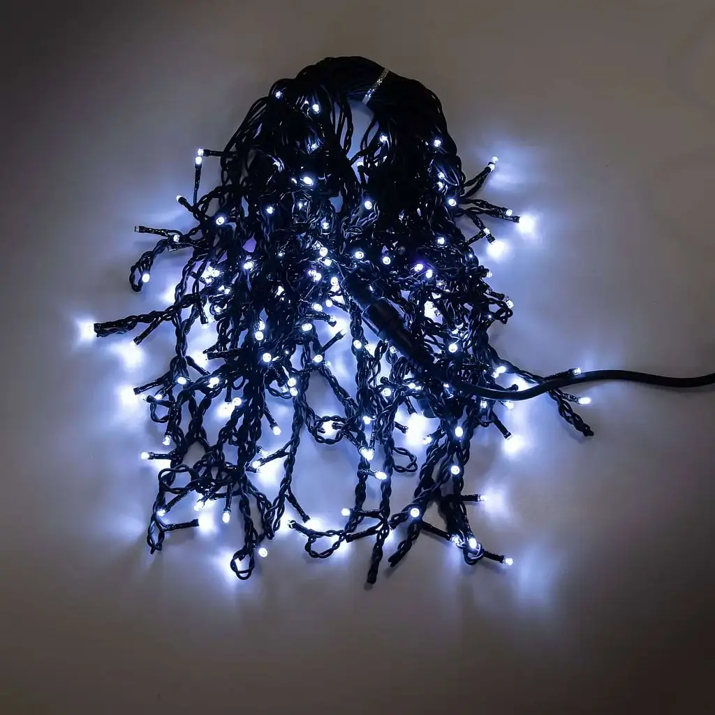 Гирлянда GarlandoPro Бахрома уличная 200 LED 12 м черная, белый (12MBW) - фото 10