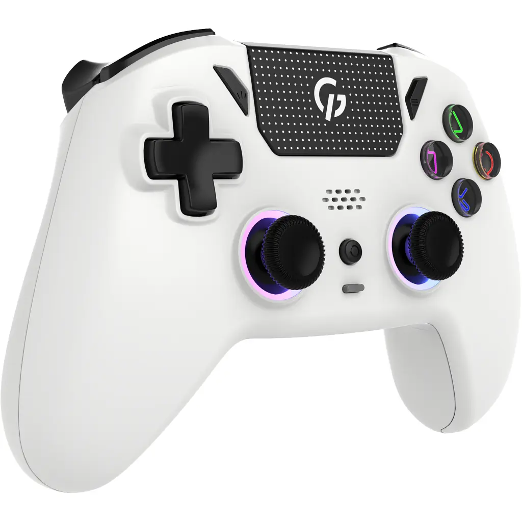 Геймпад GamePro із зарядною станцією 2.4G/BT 5.1/USB (Switch/PC/PS/iOS/Android) RGB White (GPS20W) - фото 2