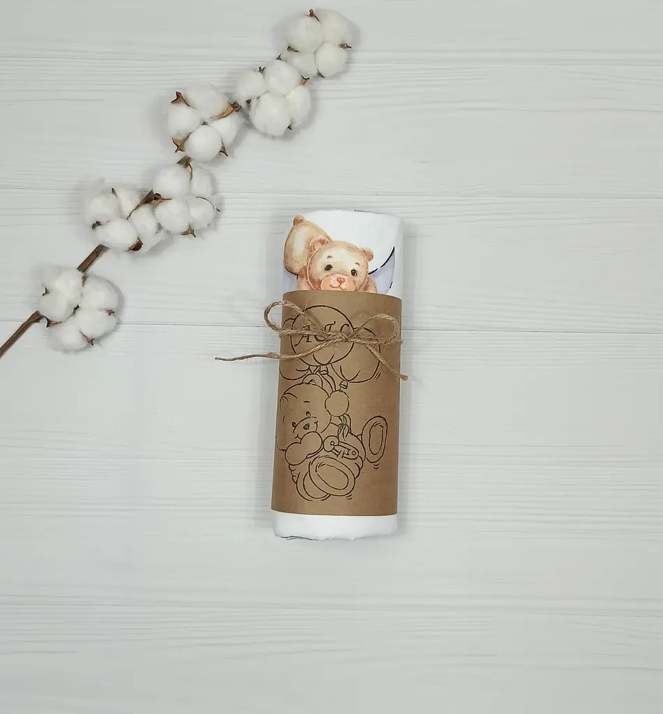 Пелюшка дитяча багаторазова непромокальна a.l.babybox Ведмедик 80x100 см Різнокольоровий (NV 18148879) - фото 3