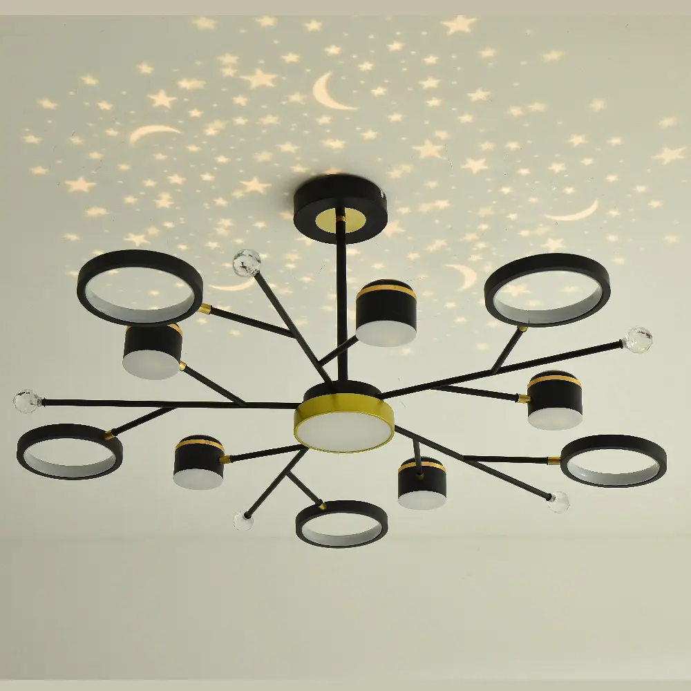 Светодиодная накладная люстра Ardero AL6121ARD STORIA 72Вт черный золото - фото 3