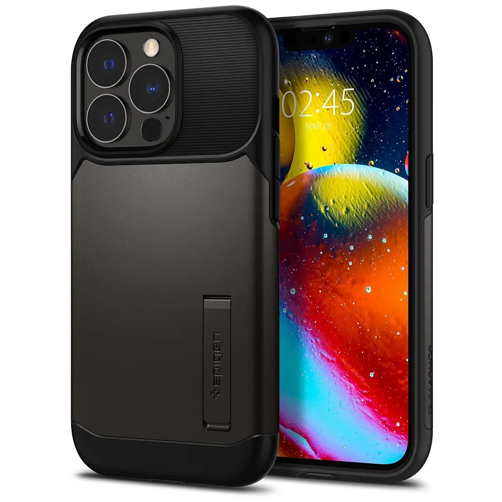 Оригінальний протиударний чохол Spigen Slim Armor для Apple Iphone 13 Pro (6.1") Gunmetal ACS03303 - фото 3